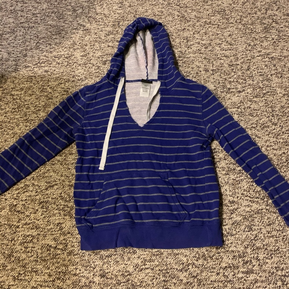 Blue and white hoodie